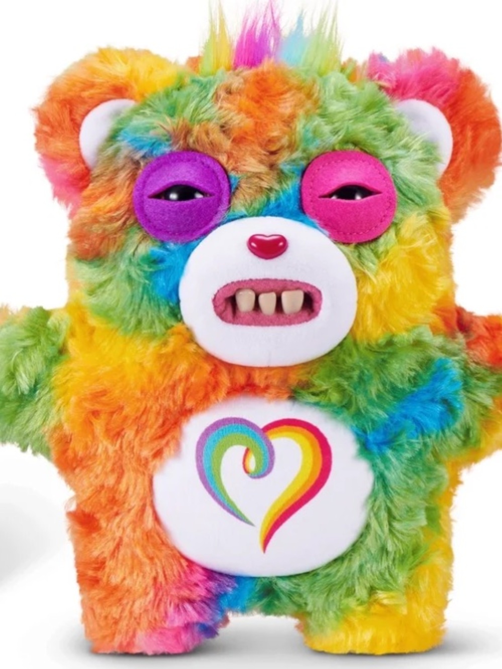 Fuggler X Care Bears - Rainbow Plush Bear Toy with Heart Belly Patch - Picture 3 of 9